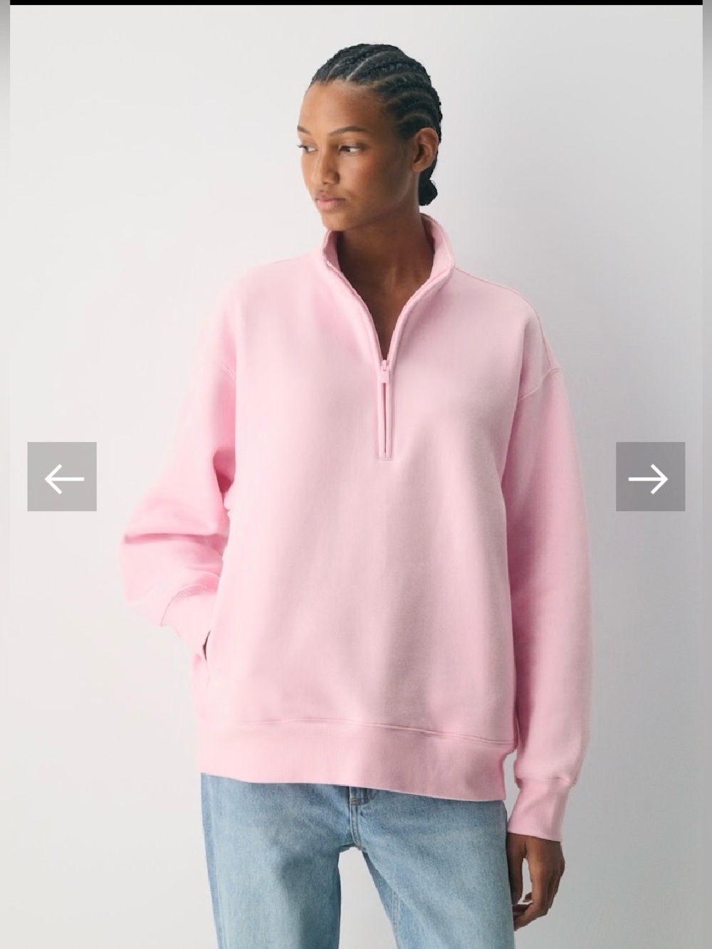 BNWT $95 ARITZIA Cozy Sweatfleece Boyfriend 1/2 Zip Sweater